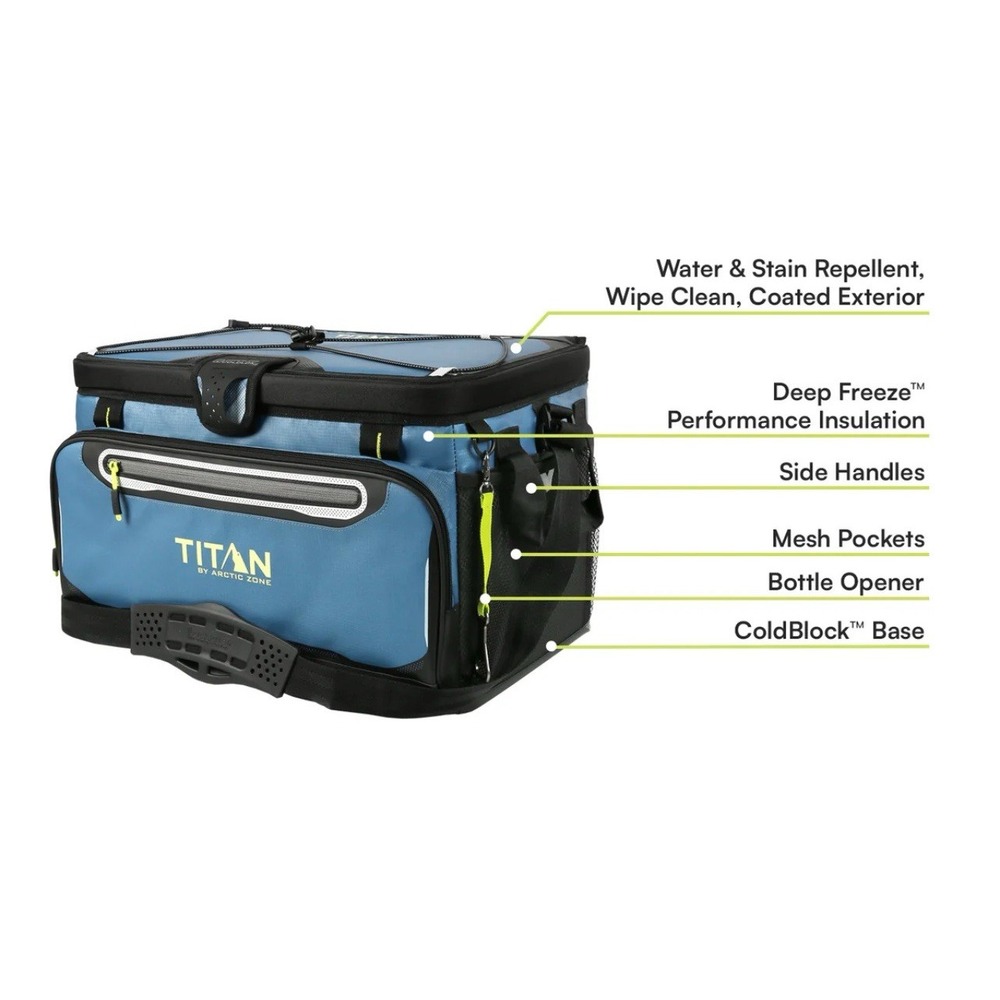 Arctic Zone Titan Deep Freeze Cooler 48 Can Zipperless Hardbody Blue New In Box - Picture 3 of 8